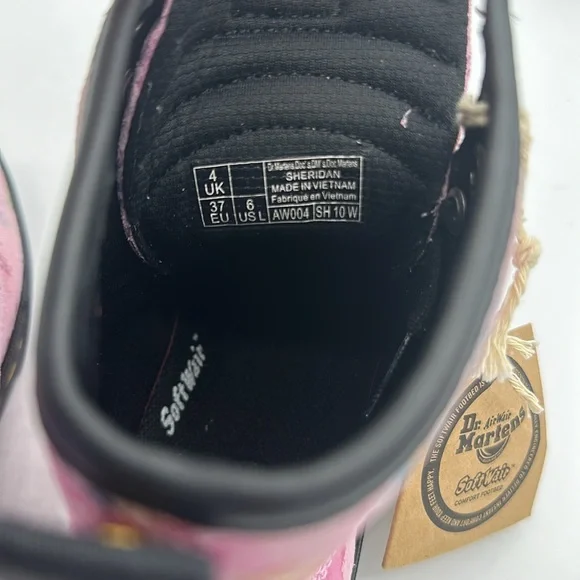 Dr Martens Sheridan Suede Casual Boots Pink Paint Splatter Size 6 NWOB - Picture 6 of 9